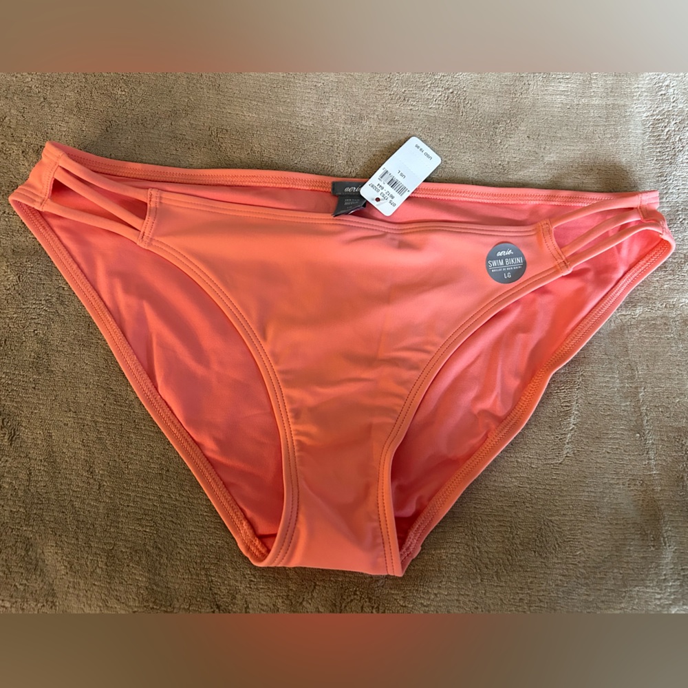 NWT Aerie Strappy Swim Bikini in Coral/Pink. Women’s Large